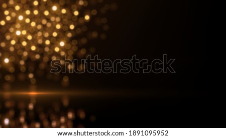 Abstract background with blurred golden lights. Glowing bokeh effect.