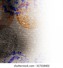 Abstract Background. Blurred Image and grunge manuscript elements.