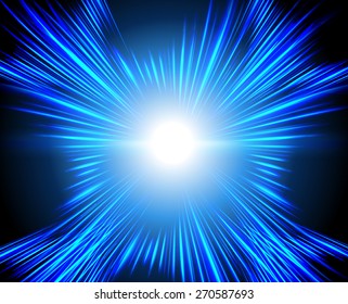 abstract background with blurred magic neon blue light rays. Vector illustration. dark blue Light background for computer graphic website internet and business. wave. curve.