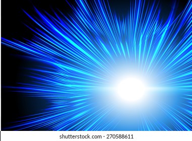 abstract background with blurred magic neon blue light rays. Vector illustration. dark blue Light background for computer graphic website internet and business. wave. curve. creative