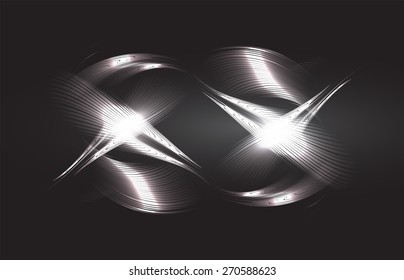 abstract background with blurred magic neon light rays. Vector illustration. dark black Light background for computer graphic website internet and business. wave. curve.
