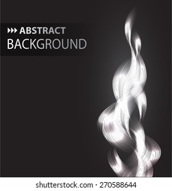abstract background with blurred magic neon light rays. Vector illustration. dark black Light background for computer graphic website internet and business. wave. curve. text box. card. banner.