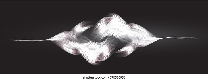 abstract background with blurred magic neon light rays. Vector illustration. dark black Light background for computer graphic website internet and business. wave. curve.