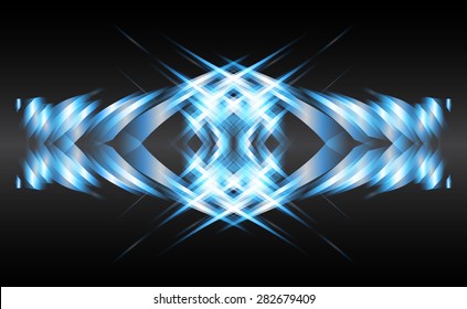 abstract background with blurred magic neon light rays. Vector illustration. dark blue Light background for computer graphic website internet and business. wave. curve.