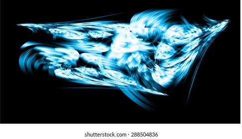 abstract background with blurred magic neon light rays. Vector illustration. dark blue Light background for computer graphic website internet and business. wave. curve. grow