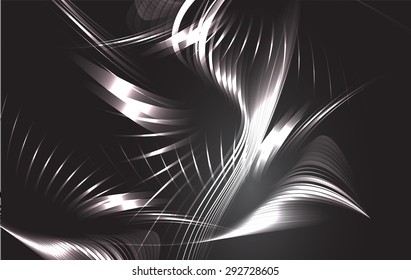 abstract background with blurred magic neon light rays. Vector illustration. dark black Light background for computer graphic website internet and business. wave. curve.