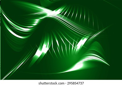 abstract background with blurred magic neon light rays. Vector illustration. dark green Light background for computer graphic website internet and business. wave. curve.