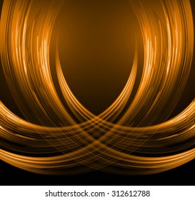 abstract background with blurred magic neon light rays. illustration. dark orange Light background for computer graphic website internet and business. wave. curve. neon