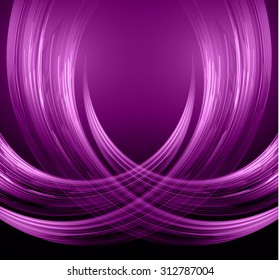 abstract background with blurred magic neon light rays. illustration. dark purple Light background for computer graphic website internet and business. wave. curve. neon