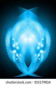 abstract background with blurred magic neon light rays. Vector illustration. dark black blue Light background for computer graphic website internet and business. wave. curve.