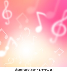 Abstract background with blurred notes