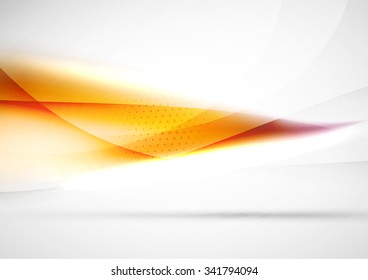 Abstract background, blurred orange, wave lines in the air. Presentation or advertising layout design template