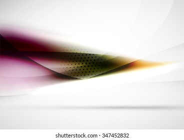Fondo abstracto, líneas de onda violeta borrosa en el aire. Plantilla de diseño de presentación o publicidad
