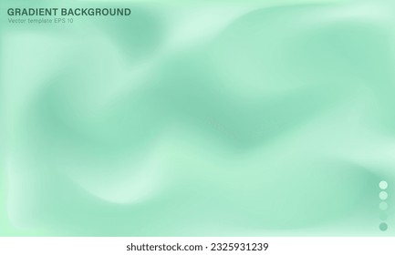 Abstract background with blurred soft green gradient. Pastel mint wallpaper with color palette. Template of empty modern digital backdrop, web banner with smooth pattern