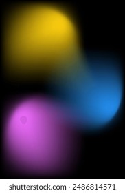 Abstract background. Blurred texture. Mesh gradient. Standard poster size. Background for banner, brochure, booklet. Black, pink, yellow and blue. Colorful, bright