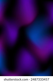 Abstract background. Blurred texture. Mesh gradient. Standard poster size. Background for banner, brochure, booklet. Black, pink, purple and blue. Colorful, bright