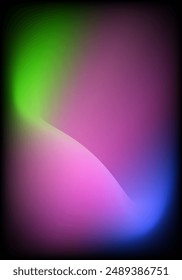 Abstract background. Blurred texture. Mesh gradient. Standard poster size. Background for banner, brochure, booklet. Black, pink, green and blue. Colorful, bright
