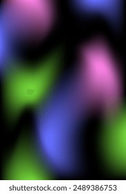 Fondo Abstractas. Textura borrosa. Degradado de malla. Tamaño de póster estándar. Antecedentes para el Anuncio, folleto, folleto. Negro, rosa, verde y azul. Colorido, brillante