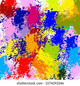 Abstract background blurred texture of shapes of colored lines and spots of paint.