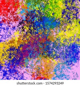 Abstract background blurred texture of shapes of colored lines and spots of paint.