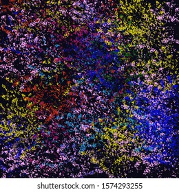 Abstract background blurred texture of shapes of colored lines and spots of paint.