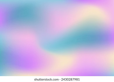Abstract background blurred waves of delicate blue, lilac, yellow colors. Vector drawing mesh gradient with copy space. Spring mood for design, decoration, web, social networks, presentations