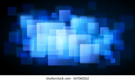 Abstract background of blurry squares in blue colors