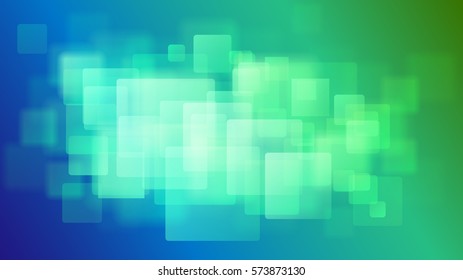 Abstract background of blurry squares in blue and turquoise colors
