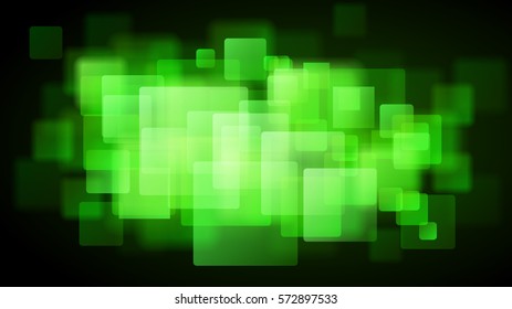 Abstract background of blurry squares in green colors