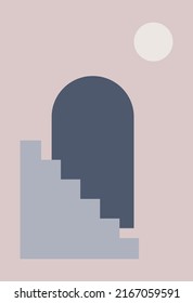 Abstract background. Boho style. Minimalism. Contemporary art. Various forms. For templates, presentations.