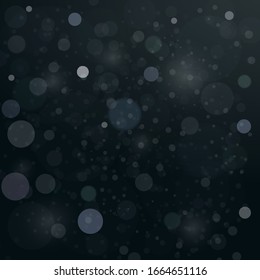 Abstract background with bokeh effect. Blur bokeh of light on black background. Light abstract glowing bokeh lights. Magic concept. Vector Illustration.