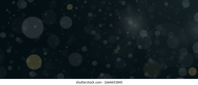 Abstract background with bokeh effect. Blur bokeh of light on black background. Light abstract glowing bokeh lights. Magic concept. Vector Illustration.