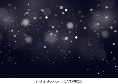 Abstract background with bokeh effect. Blur bokeh of light on black background. Light abstract glowing bokeh lights. Magic concept. Vector Illustration.