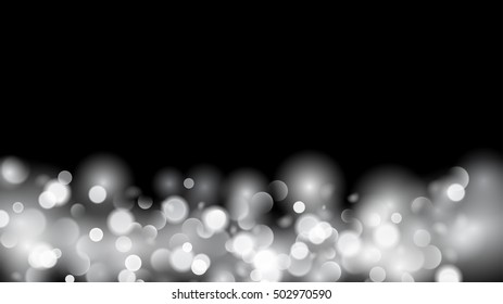 Abstract background with bokeh effect. Blurred defocused lights in white colors