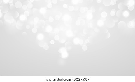 Abstract background with bokeh effect. Blurred defocused lights in white colors