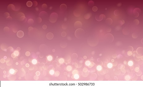 Abstract background with bokeh effect. Blurred defocused lights in pink colors