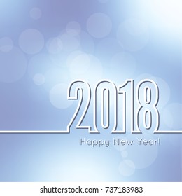 Abstract background with bokeh effect.  Happy New Year 2018. 