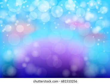 Abstract background with bokeh effect. Template of blurred defocused lights for greeting, invitation card, banner and poster to celebrate on holiday season in vector illustration.