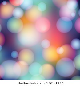 Abstract background with bokeh effect, vector composition, light flashes different colors, night composition for your design