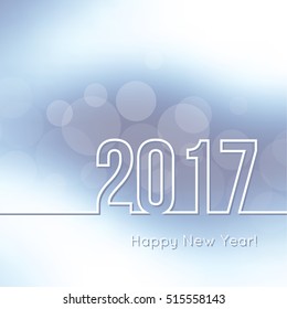 Abstract background with bokeh effect. Vector delicate backdrop. Happy New Year 2017. 