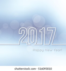 Abstract background with bokeh effect. Vector delicate backdrop. Happy New Year 2017. 
