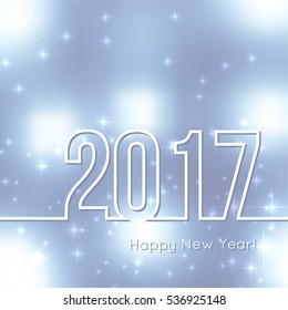Abstract background with bokeh effect. Vector delicate backdrop. Happy New Year 2017. 