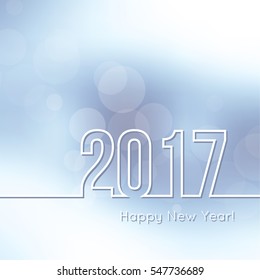 Abstract background with bokeh effect. Vector delicate backdrop. Happy New Year 2017. 