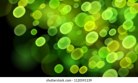Abstract background with bokeh effects in green colors