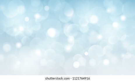 Abstract background with bokeh effects in light blue colors