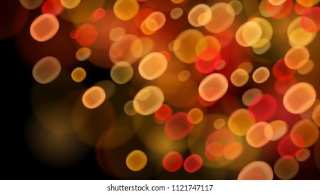 Abstract background with bokeh effects in red and yellow colors