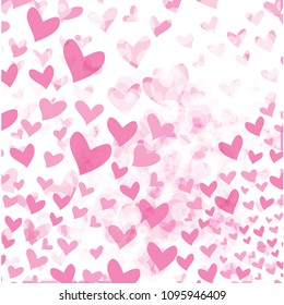Abstract background bokeh graphic sweet color white and pink vector love heart valentines day idea design