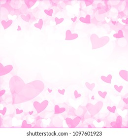 Abstract background bokeh graphic sweet color white and pink vector love heart valentines day idea design