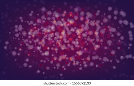 Abstract background with bokeh light effect. purple background with confetti