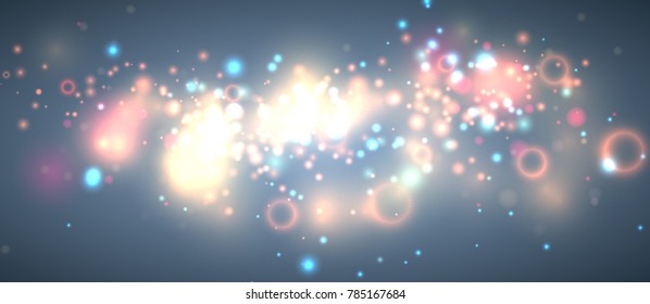 Abstract background with bokeh, light and shine, vector illustration